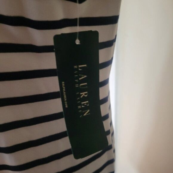 Lauren Ralph Lauren blue/cream striped midi sleeveless midi Dress, size XL - Picture 4 of 5